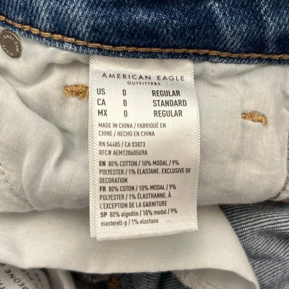 American Eagle Outfitters Women's Blue Stretch Skinny Distressed Jeans Size 0 - Picture 11 of 11